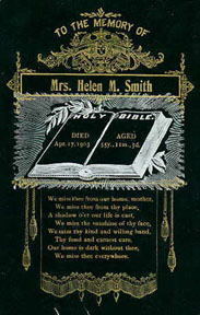 Smith memorial card